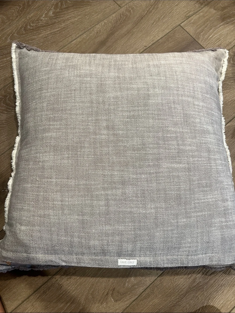 Printed Script Accent Pillow in Beige - Brand: